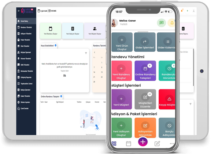 Ücretsiz randevu programı Salon Randevu mobil mockup.